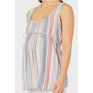 Motherhood Maternity Striped Tie Front Tank Top